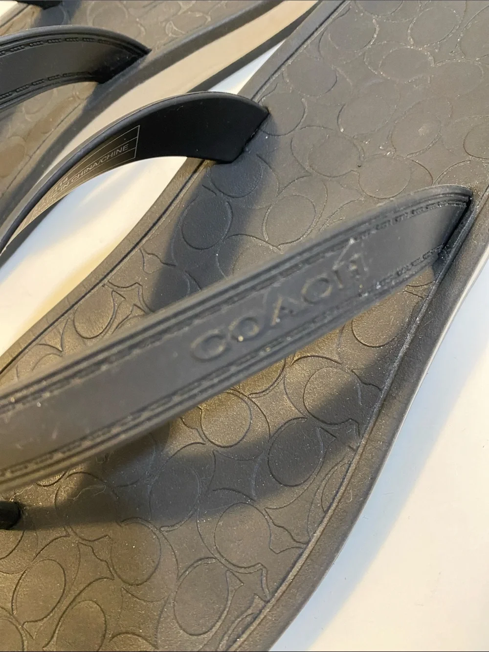 COACH Black Flip Flop Sandals  Casual Beach Thong Sz 8